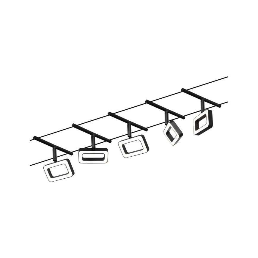 Paulmann 94485 - Conjunto 5xLED/4,8W, sistema completo de cabos FRAME 230V, preto