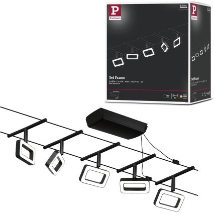 Paulmann 94485 - Conjunto 5xLED/4,8W, sistema completo de cabos FRAME 230V, preto