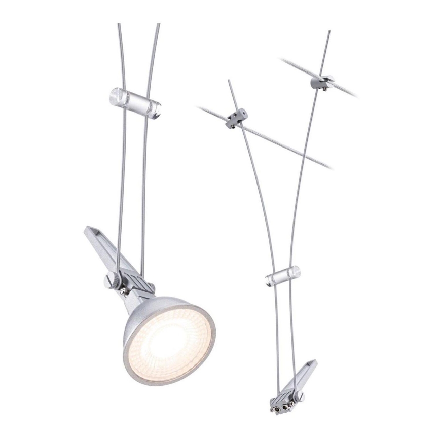 Paulmann 94487 - 1xGU5,3/50W Spot para sistema de cabos COMET 230V cromo mate