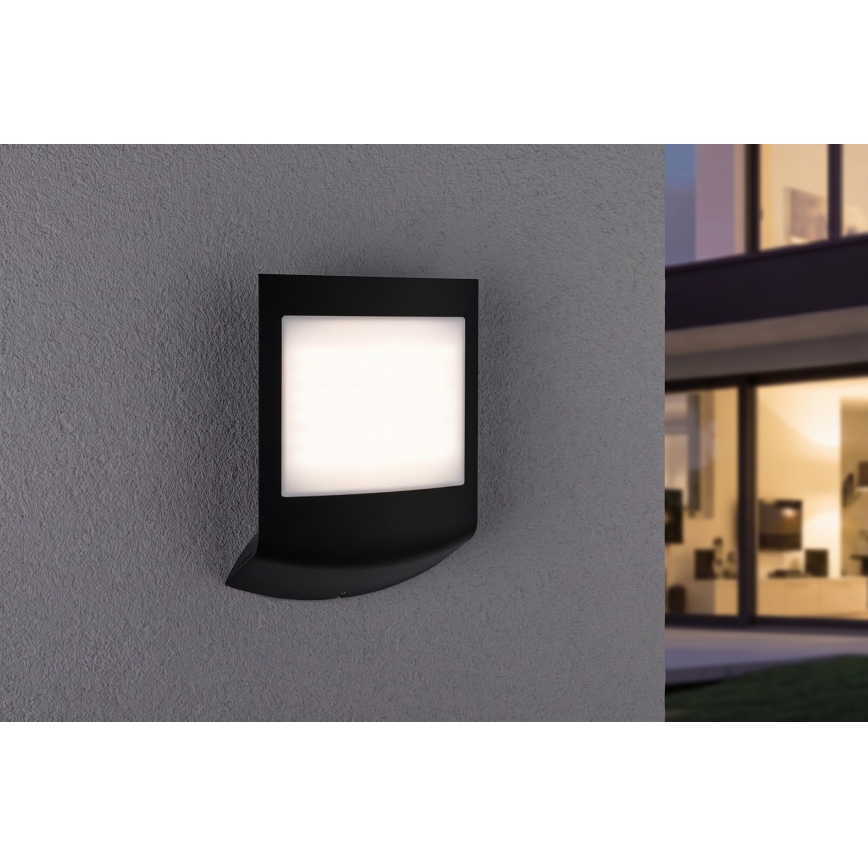 Paulmann 94513 - RGBW LED/8,2W IP44 Aplique de parede para exterior regulável com sensor de movimento e de crepúsculo PADEA 230V antracite