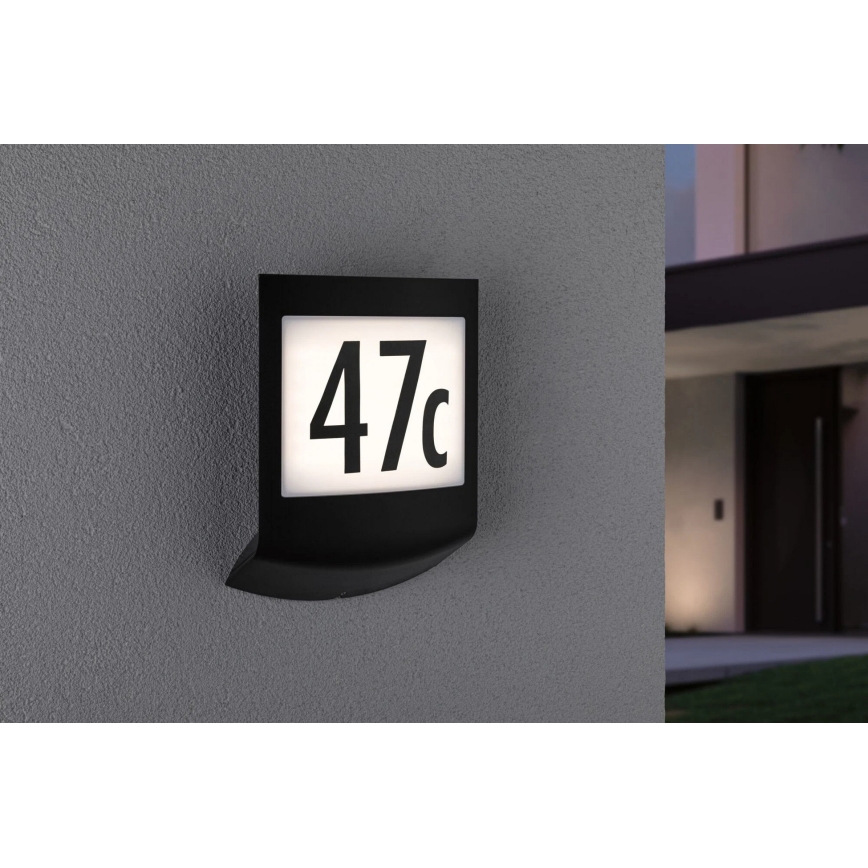 Paulmann 94513 - RGBW LED/8,2W IP44 Número de casa regulável com sensor de movimento e crepúsculo PADEA 230V antracite