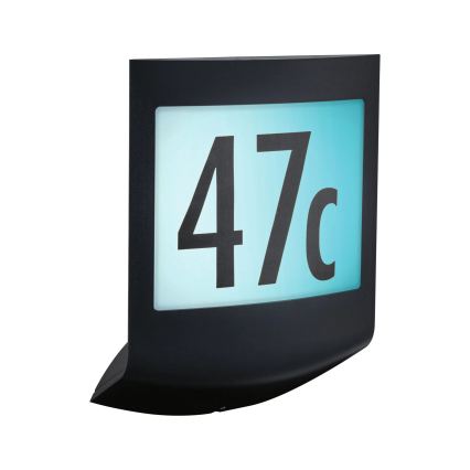 Paulmann 94513 - RGBW LED/8,2W IP44 Número de casa regulável com sensor de movimento e crepúsculo PADEA 230V antracite