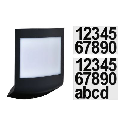 Paulmann 94513 - RGBW LED/8,2W IP44 Número de casa regulável com sensor de movimento e crepúsculo PADEA 230V antracite