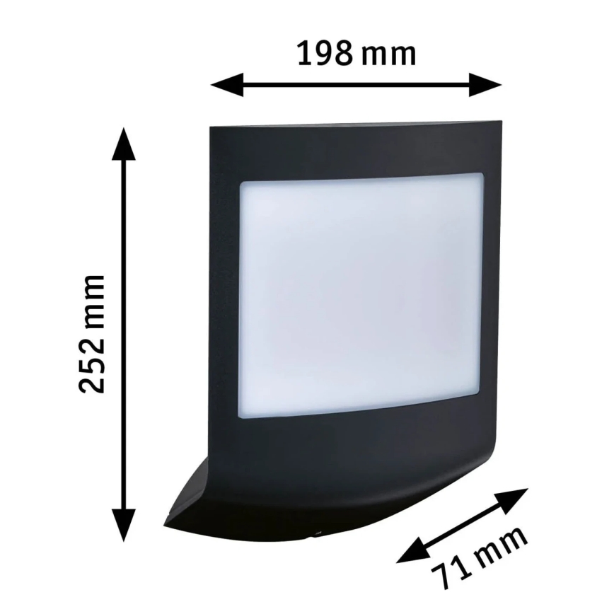 Paulmann 94513 - RGBW LED/8,2W IP44 Número de casa regulável com sensor de movimento e crepúsculo PADEA 230V antracite
