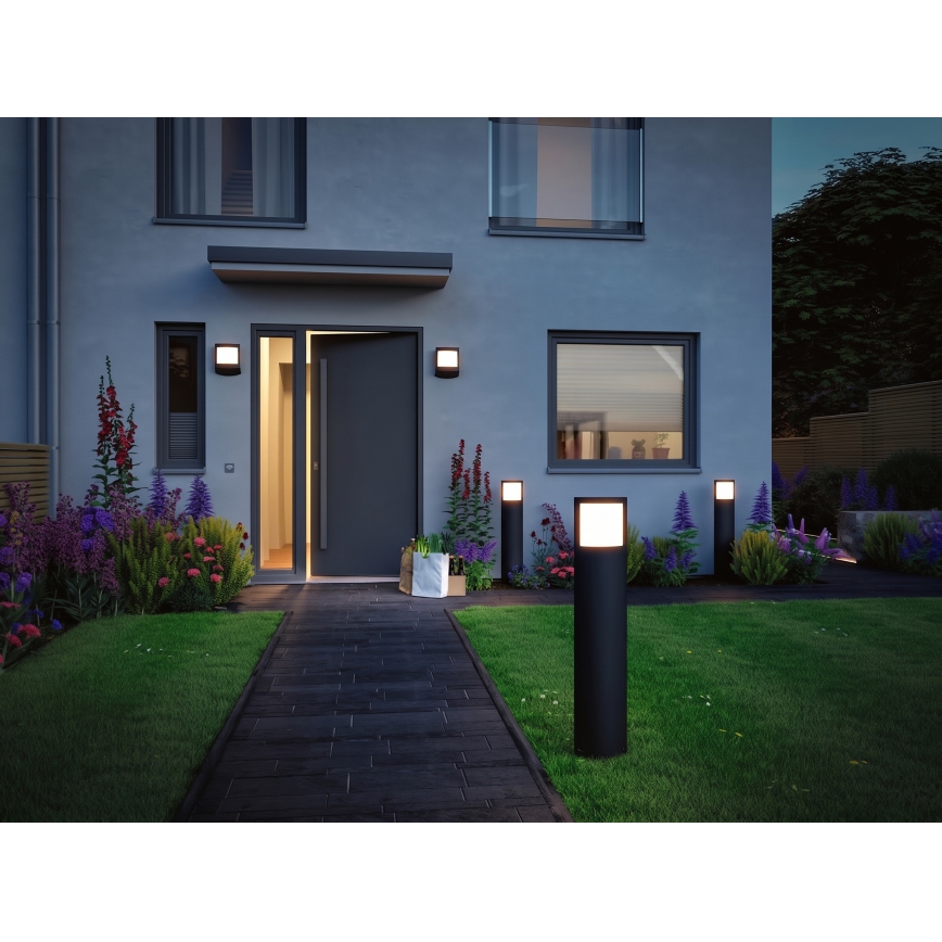 Paulmann 94514 - LED/8,5W IP44 Lâmpada exterior dimerizável com sensor de movimento e de crepúsculo PADEA 230V antracite