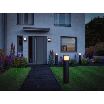 Paulmann 94514 - LED/8,5W IP44 Lâmpada exterior dimerizável com sensor de movimento e de crepúsculo PADEA 230V antracite