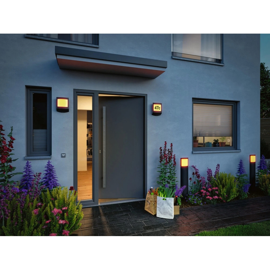 Paulmann 94515 - LED/8,5W IP44 Luminária regulável para número da casa com sensor de movimento e sensor crepuscular PADEA 230V antracite