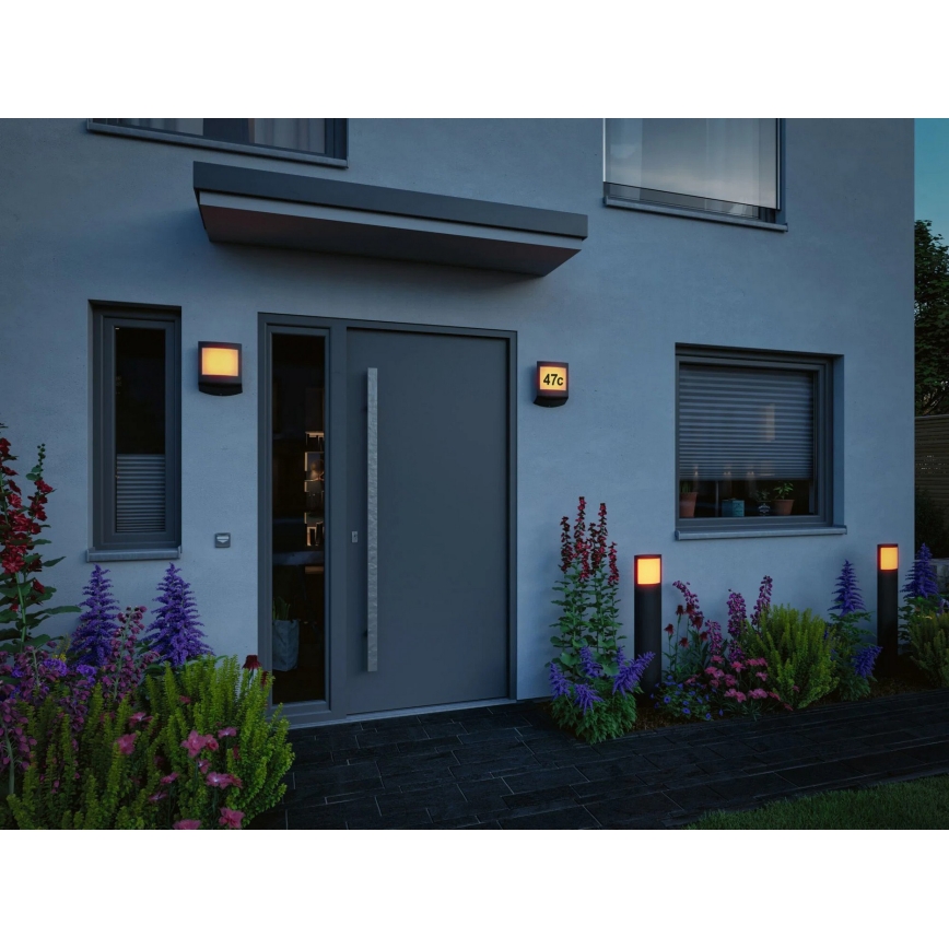 Paulmann 94515 - LED/8,5W IP44 Luminária regulável para número da casa com sensor de movimento e sensor crepuscular PADEA 230V antracite