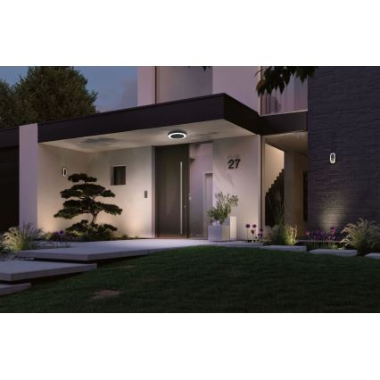 Paulmann 94526 - LED/14W IP44 Iluminação de teto exterior com sensor CIRCULA 230V