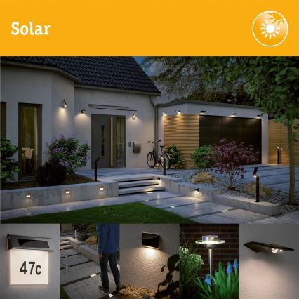 Paulmann 94578 - LED/0,1W IP67 Luminária solar embutida DOMENIC 1,2V 1500 mAh