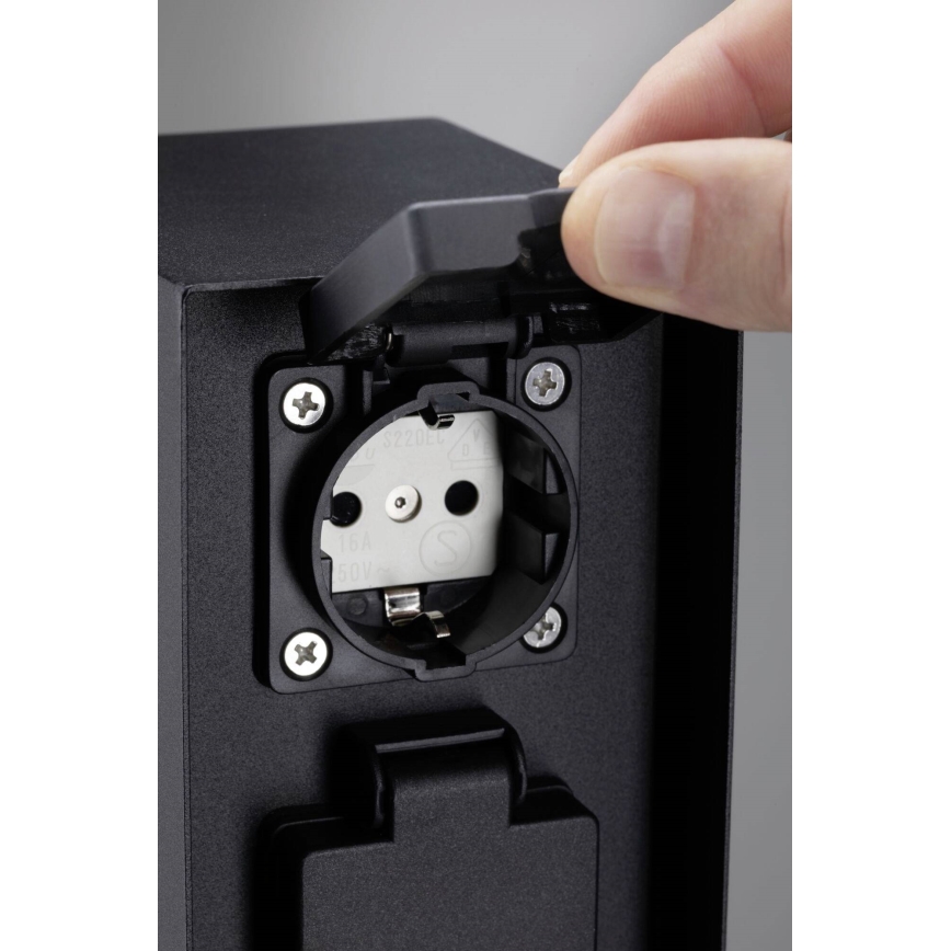 Paulmann 94657 - Coluna exterior com tomada RIO 2Z SCHUKO 230V IP44