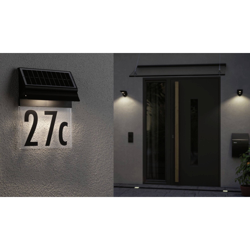 Paulmann 94694 - LED/0,2W IP44 Número de casa solar NEDA 3,7V 1800 mAh
