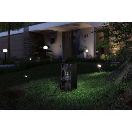 Paulmann 94701 -Coluna exterior com tomada com um sensor de crepúsculo RIO 2Z SCHUKO 230V IP44