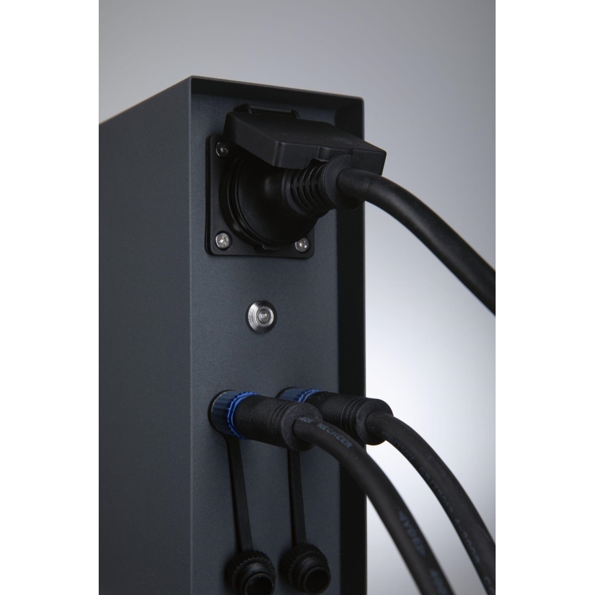 Paulmann 94701 -Coluna exterior com tomada com um sensor de crepúsculo RIO 2Z SCHUKO 230V IP44