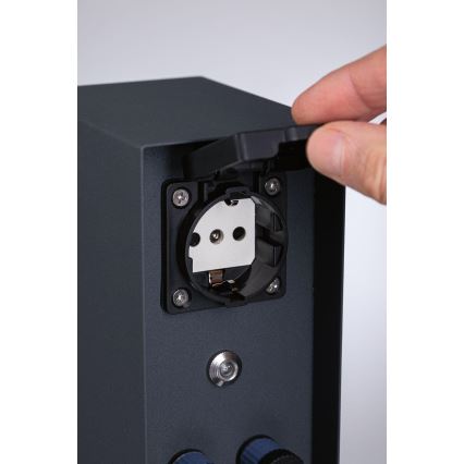 Paulmann 94701 -Coluna exterior com tomada com um sensor de crepúsculo RIO 2Z SCHUKO 230V IP44