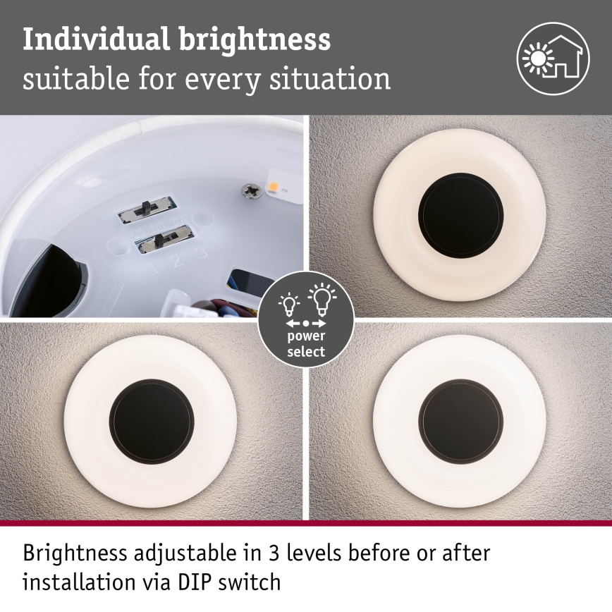 Paulmann 94955 - LED/20,5W IP65 Aplique de parede exterior regulável AUREVA 230V 2200/3000/4000K antracite