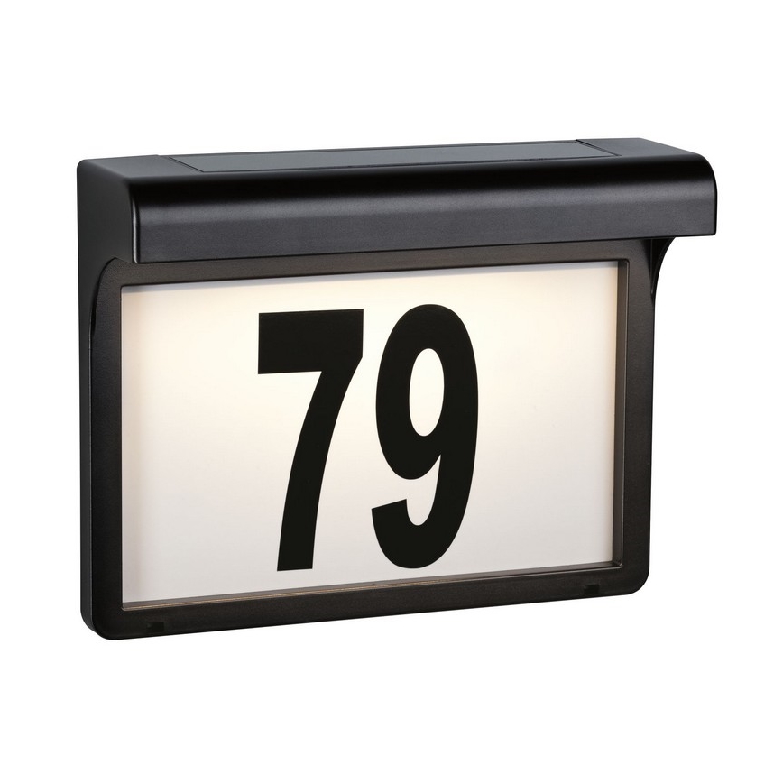 Paulmann 95388 - Número de casa solar LED/0,05W IP44 com sensor DAYTON 1,2V 600 mAh