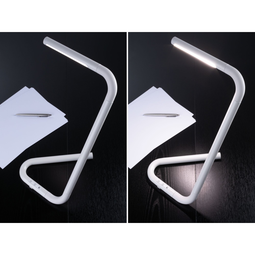 Paulmann 95423 - Lâmpada de mesa tátil LED regulável 4,5W FLEXLINK 5V/USB 4400 mAh branca