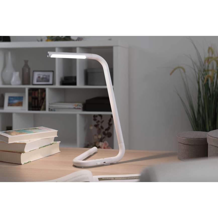 Paulmann 95423 - Lâmpada de mesa tátil LED regulável 4,5W FLEXLINK 5V/USB 4400 mAh branca