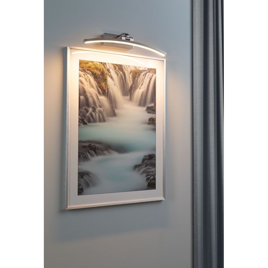 Paulmann 95557 - Iluminador LED 8,5W para quadros BENTO 230V 40 cm cromado fosco
