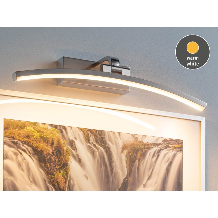 Paulmann 95557 - Iluminador LED 8,5W para quadros BENTO 230V 40 cm cromado fosco