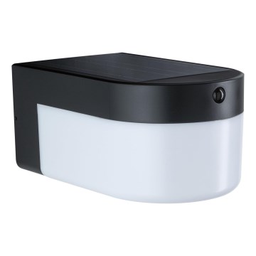 Paulmann 95747 - LED/2,3W IP44 Aplique de parede solar com sensor CALYNE 3,7/230V 4000 mAh preto