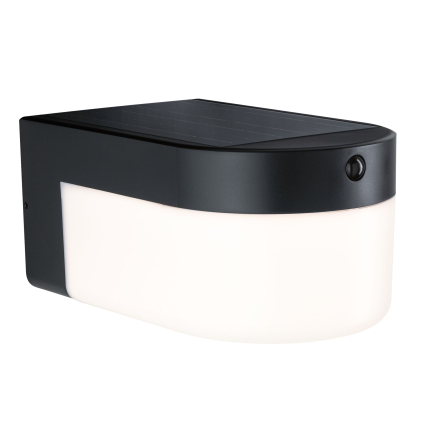 Paulmann 95747 - LED/2,3W IP44 Aplique de parede solar com sensor CALYNE 3,7/230V 4000 mAh preto