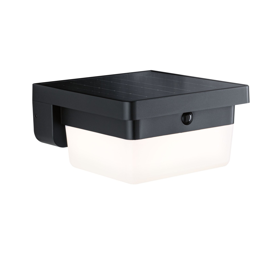 Paulmann 95748 - LED/2,3W IP44 Aplique de parede solar com sensor ISLEEN 3,7/230V 4000 mAh preto
