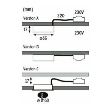 Paulmann 99990 - CONJUNTO 3xLED/3,5W Iluminação em móveis PUKK 230V