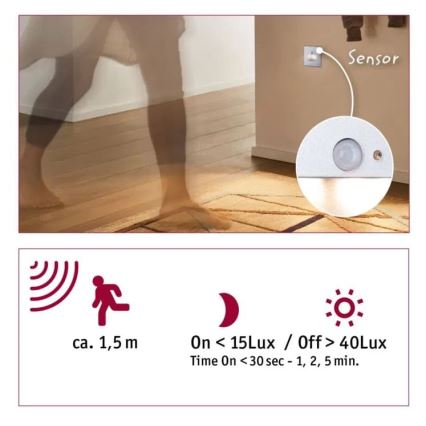 Paulmann  93134 - LED/1,2W Iluminação de escada com sensor EDGE 230V cromado mate