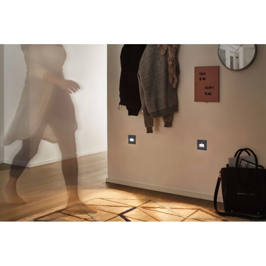 Paulmann  93135 - LED/1,2W Iluminação de escada com sensor EDGE 230V preto