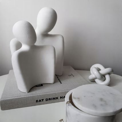 Peça decorativa de mesa 20x5,5x14,5 cm branca