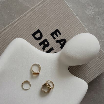 Peça decorativa de mesa 20x5,5x14,5 cm branca