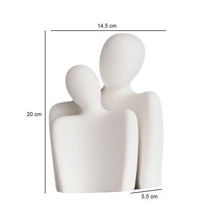 Peça decorativa de mesa 20x5,5x14,5 cm branca