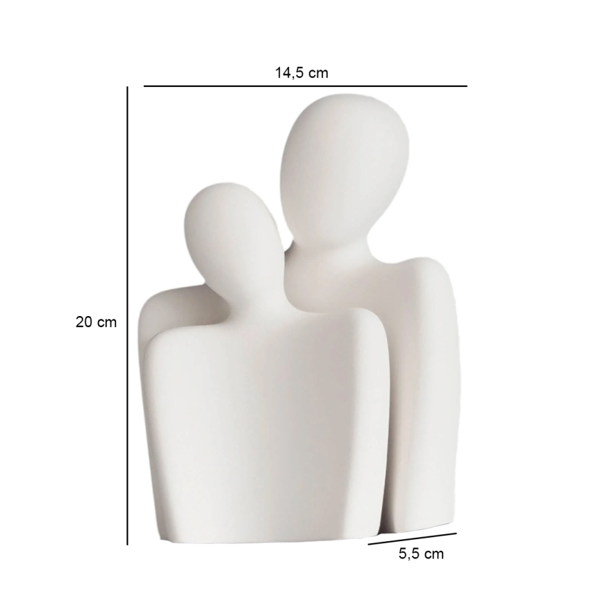 Peça decorativa de mesa 20x5,5x14,5 cm branca