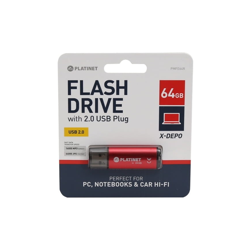 Pen Drive USB 64GB Vermelho