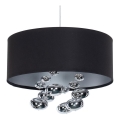 Pendente BUBBLE em cabo 1xE27/60W/230V Ø 50 cm preto