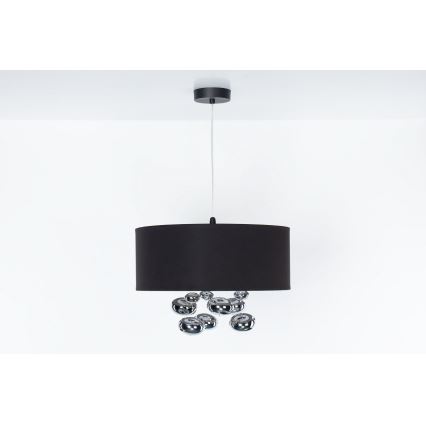 Pendente BUBBLE em cabo 1xE27/60W/230V Ø 50 cm preto