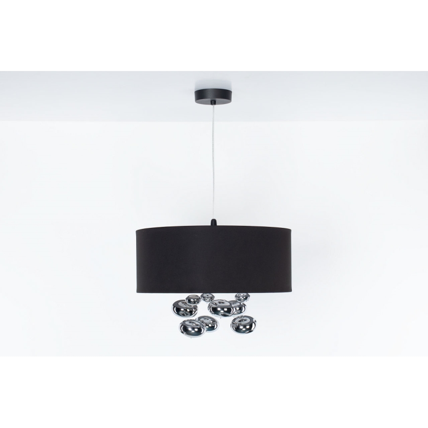 Pendente BUBBLE em cabo 1xE27/60W/230V Ø 50 cm preto