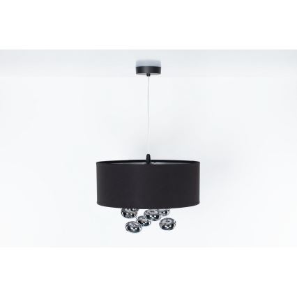 Pendente BUBBLE em cabo 1xE27/60W/230V Ø 50 cm preto