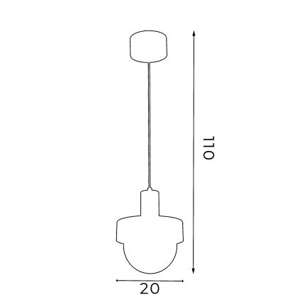 Pendente CANAN em cabo, 1xE27/15W/230V, Ø 20 cm, bege