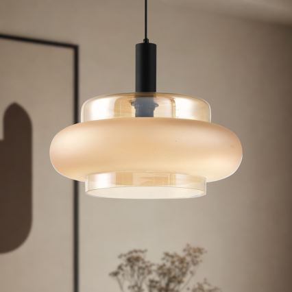 Pendente com cabo BRIZI 1xE27/40W/230V bege/fumado