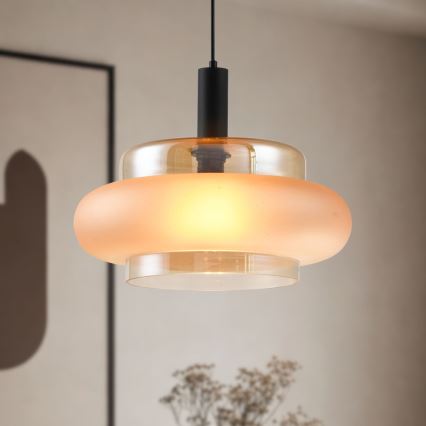 Pendente com cabo BRIZI 1xE27/40W/230V bege/fumado