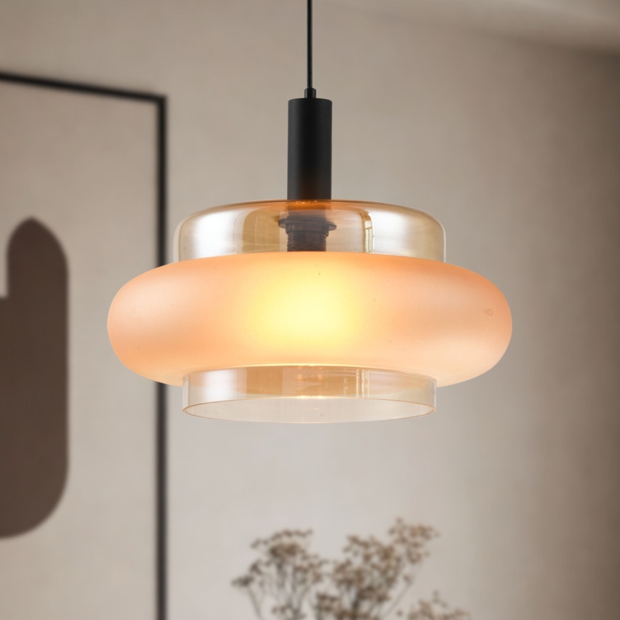 Pendente com cabo BRIZI 1xE27/40W/230V bege/fumado