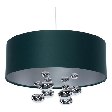 Pendente com cabo BUBBLE 1xE27/60W/230V diâmetro 40 cm verde