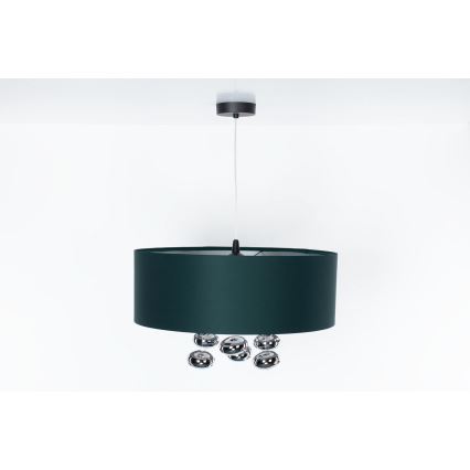 Pendente com cabo BUBBLE 1xE27/60W/230V diâmetro 40 cm verde