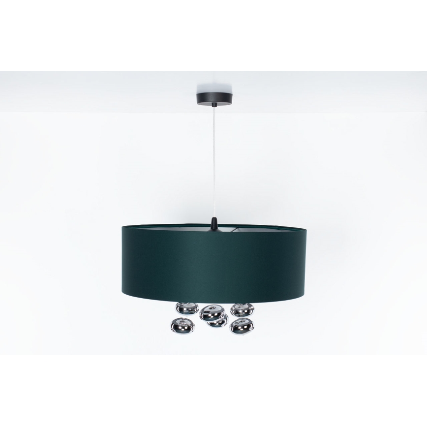 Pendente com cabo BUBBLE 1xE27/60W/230V diâmetro 40 cm verde