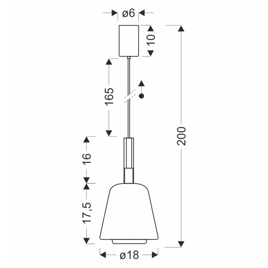 Pendente com cabo BUENO 1xGX53/9W/230V Ø 18 cm preto fumado