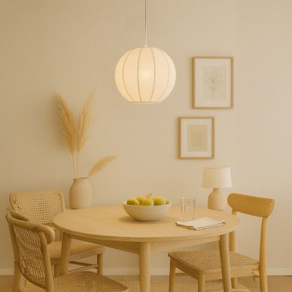 Pendente com cabo DANA 1xE27/15W/230V Ø 25 cm branco