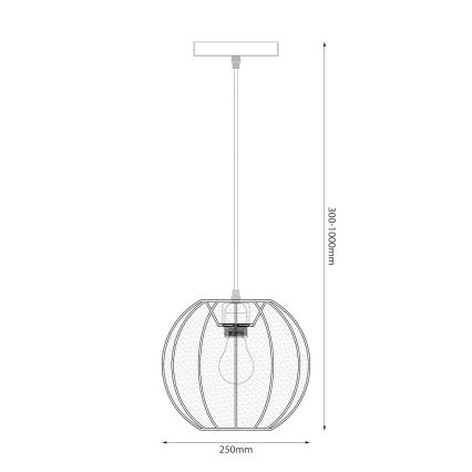 Pendente com cabo DANA 1xE27/15W/230V Ø 25 cm branco